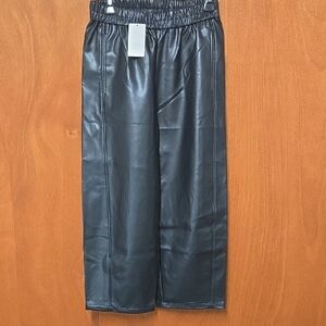 a new day Black Faux Leather Wide-Leg Pants